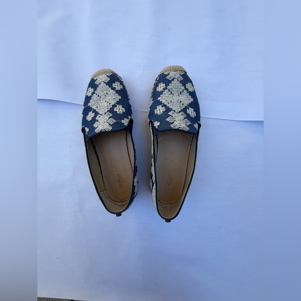 Botkier “Sara” Blue Embroidered Espadrilles – Size 10 – Geometric Embroidery - Picture 7 of 12